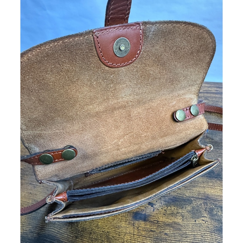 Patricia Nash Torri Crossbody Bag Leather Floral Hand Painted Yellow Tan Multi - Picture 10 of 16
